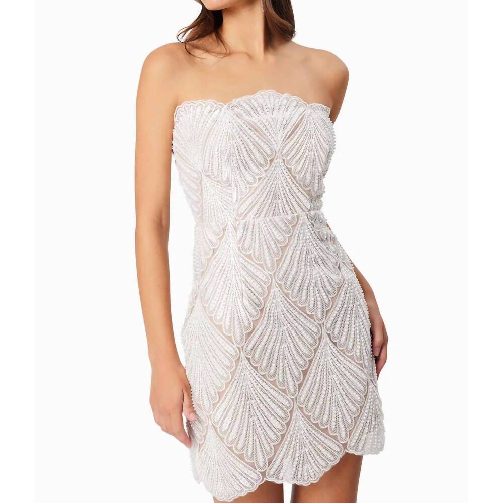 NEW ELLIATT harper strapless mini dress in white - Picture 4 of 5